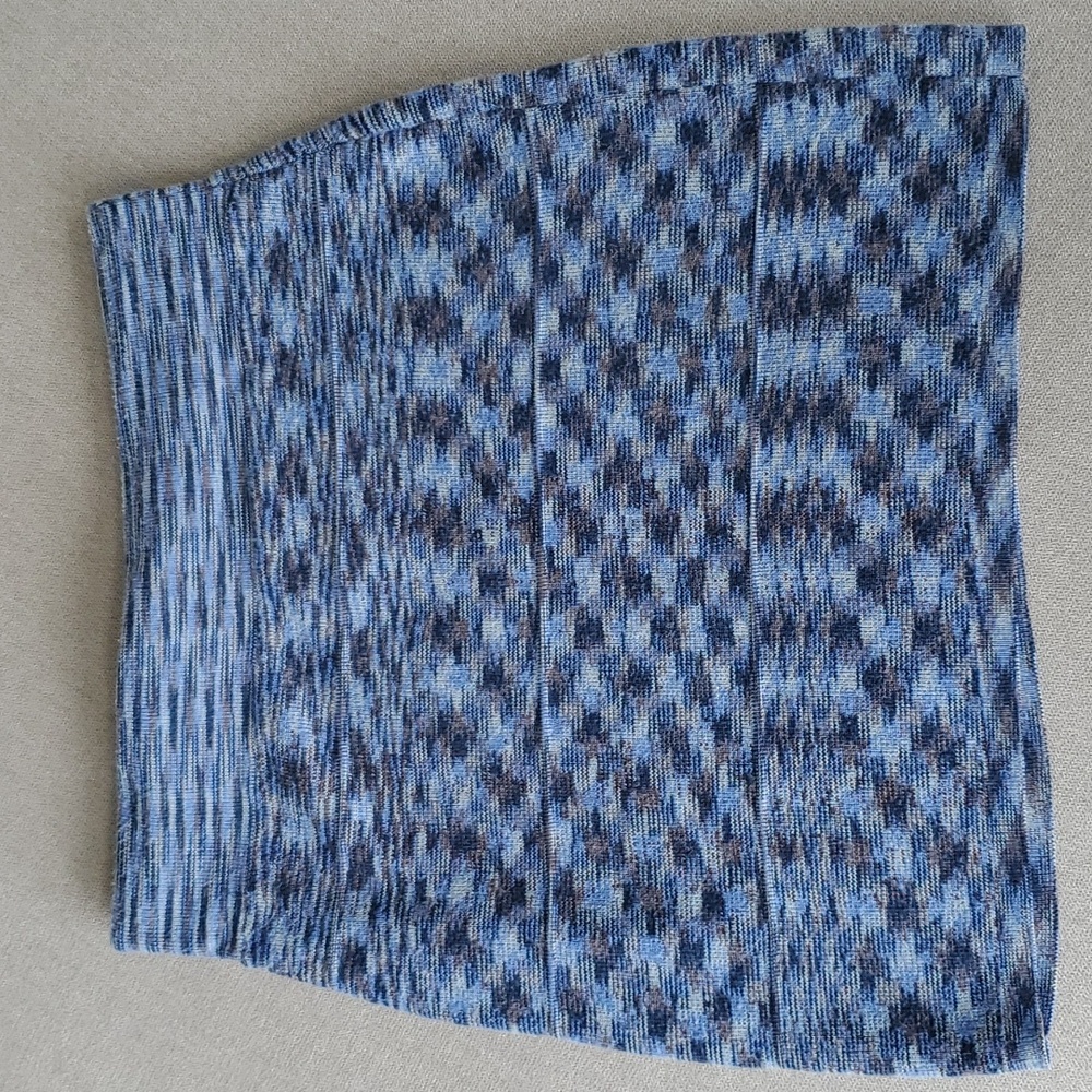 Poof Couture knit mini skirt Size L blue